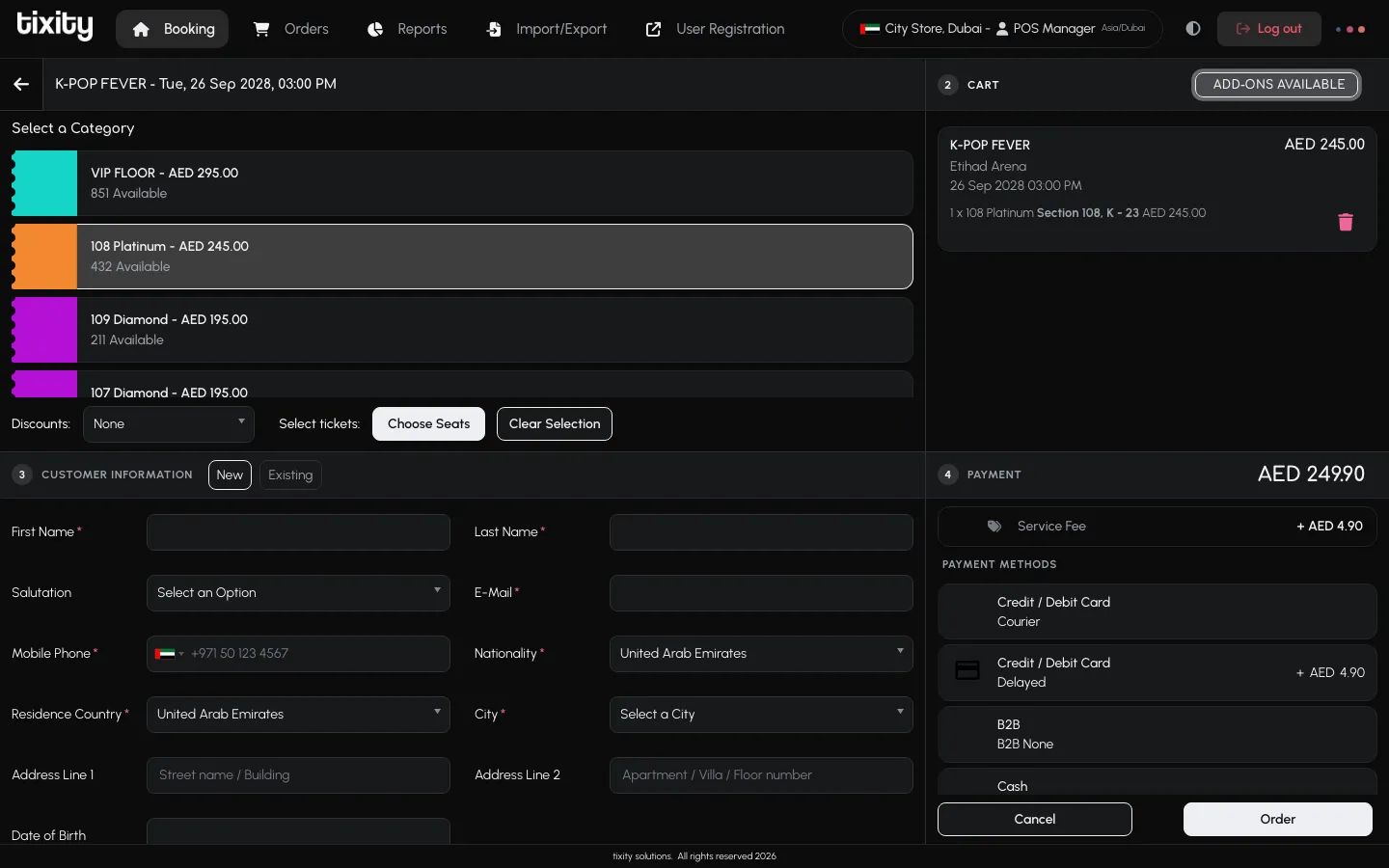the category picker in dark mode