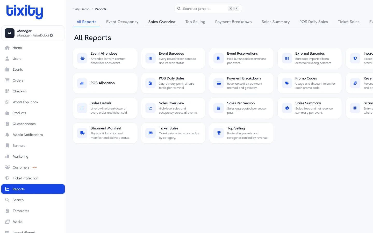 the Reports catalogue