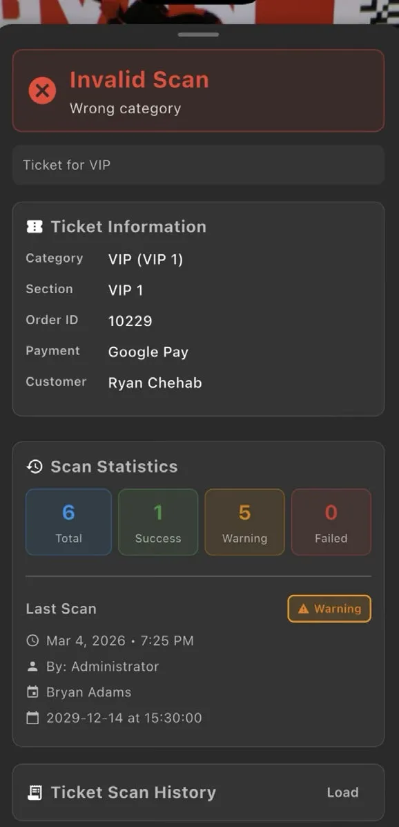 scan statistics and last scan details
