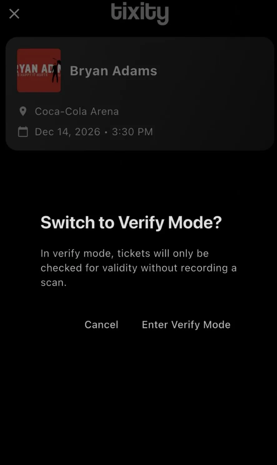 verify mode confirmation